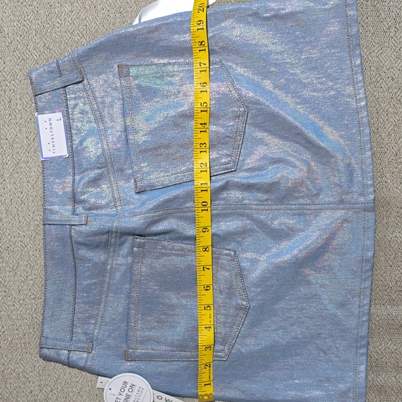 Tinseltown Iridescent Denim Mini Skirt - Size Large - Picture 7 of 10